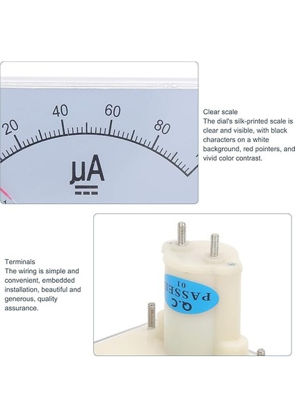 85C1 Dc Analog Akım Panel Metre 0~100UA Pointer Ampermetre Amper Metre Elektrik Ekipmanları Için fiyatları