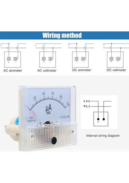 85C1 Dc Analog Akım Panel Metre 0~100UA Pointer Ampermetre Amper Metre Elektrik Ekipmanları Için fırsatları