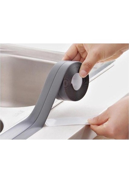 Gri Duş Pvc Lavabo Küvet Tezgah Kenar Banyo Mutfak Pencere 3,2 mt Su Sızdırmaz Geçirmez Yalıtım Bant fırsatları