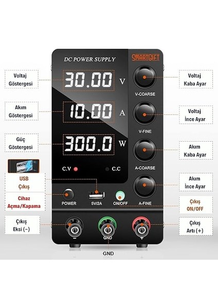 Be Generous To Your Lovers Ayarlanabilir 30V/10A Smps Dc Güç Kaynağı Voltaj Regülatörü (Black) SG-C3010 modelleri