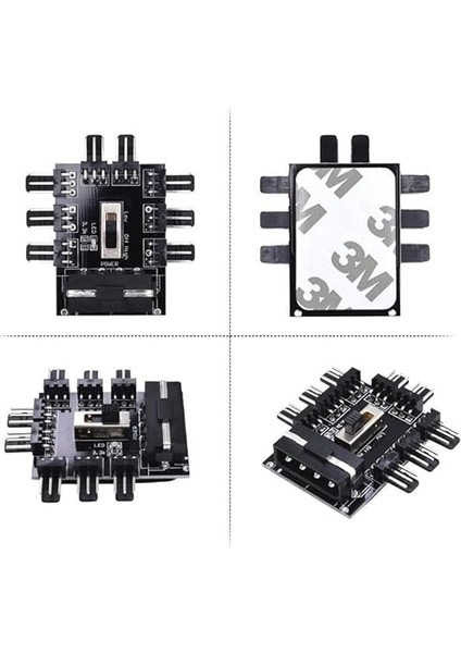 8 Port Fan Çoklayıcı Hub Y Pwm Splitter Ide Molex Soğutma 3 Pin 4 Switch Anahtarlı 4336 fırsatları