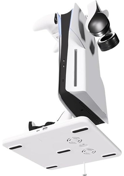 Ps5 Slim ile Uyumlu Soğutma Fanlı Dikey Stand, Playstation 5 Slim Denetleyici Şarj Yuvası, Disk Düzenleyici Kulaklık Askısı ile Ps5 Kontrolörleri Şarj Cihazı indirimleri