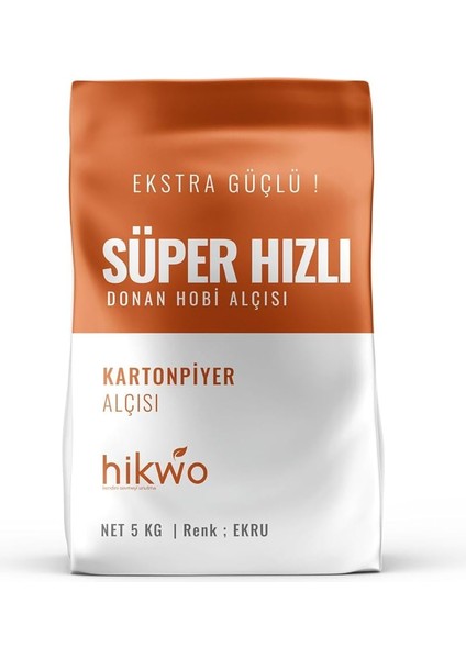 Hobi Alçısı - Kartonpiyer Alçısı 5 kg - Ekstra Güçlü Yeni Nesil Formül Beyaz