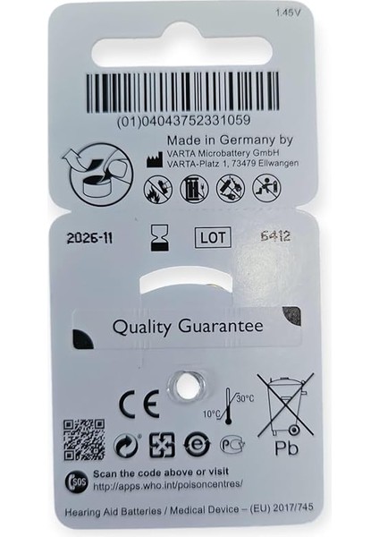 13 Numara Işitme Cihazı Pili (10 Paket) fiyatları