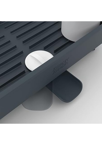 Joseph Çıkarılabilir Çatal Bıçak Tutacağı Döner Boşaltma Musluğu ile Genişletilebilir Bulaşık Süzgeci Rafı - Gri modelleri