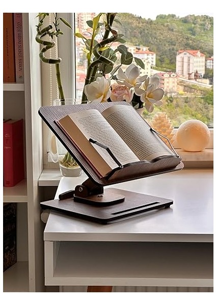 Wood - Dykos Yükseklik Ayarlanabilir Katlanabilir 360º Dönebilen Kitap Okuma ve Laptop Standı fırsatları