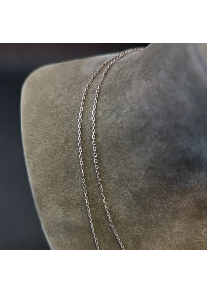 925 Ayar Gümüş Kolye Zinciri Model1 - Gümüş Renk -22CM modelleri