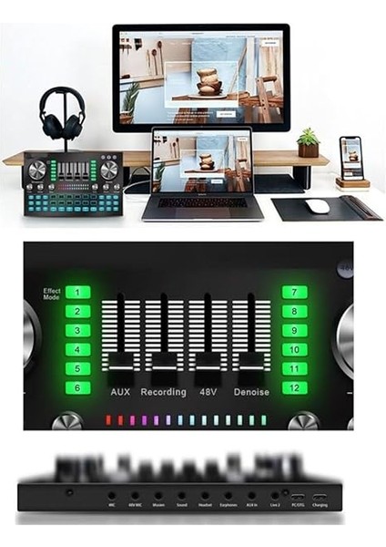 Gmx-1 Diamond Set Condenser Mikrofon Ses Kartı Kulaklık Canlı Yayın Paketi (Telefon ve Pc) fırsatları