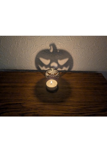 Cadılar Bayramı Minik LED Mumluk 12CM Bal Kabağı