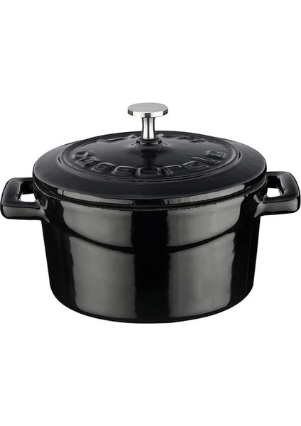 Metal Döküm Mini Tencere, Trendy, 10 Cm, 0.35 L Hacim, Siyah