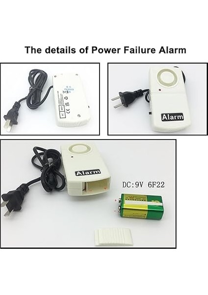 Elektrik Kesintisi Alarmı, 120 Db, Otomatik Elektrik Kesintisi Alarmı, LED Gösterge, Akıllı Güç Arıza Alarmı, Ev, Ofis, Iş Yeri Için 9 V Pil Gereklidir (Teslimat Kapsamına Dahil Değildir) modelleri