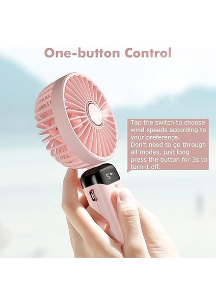 Vantilatörü, Taşınabilir Mini Vantilatör, Şarj Edilebilir, Küçük Cep Vantilatörü, 5 Hız Kademeli, Entegre 4200 Mah Pil, Katlanabilir USB Vantilatör, Ofis, Dış Mekan Için fırsatları