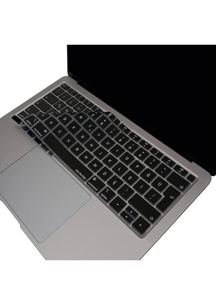 Laptop Macbook Air 13INÇ Klavye Koruyucu (Türkçe Q) Touchıd'li A1932 Modeli ile Uyumlu Siyah