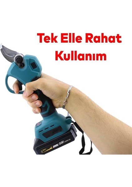 Elektrikli Şarjlı Çift Akülü Budama Makası Dal Kesme 5.0 Ah 24 V Kömürsüz Bağ Üzüm Çubuk Budama fırsatları