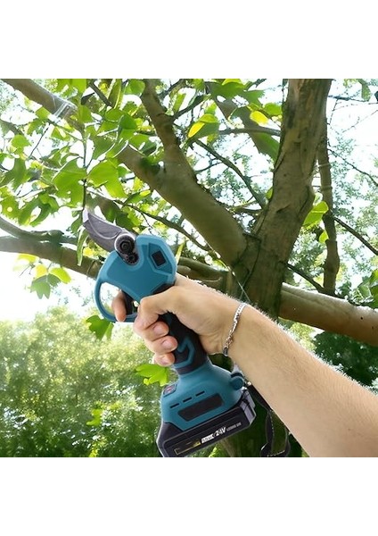 Elektrikli Şarjlı Çift Akülü Budama Makası Dal Kesme 5.0 Ah 24 V Kömürsüz Bağ Üzüm Çubuk Budama indirimleri