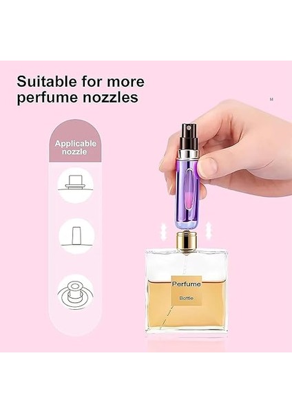 Taşınabilir Parfüm Şişesi, 2'li Set, Cam Göstergeli (Gümüş) modelleri