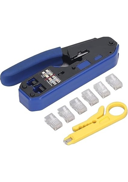 RJ45 Crimper Kiti, RJ45 Terminal Sıkma Aracı Ağ Kablosu Ethernet Jakı CAT5E Cat6 CAT6A Konnektörü Için Crimper Geçişi fiyatları