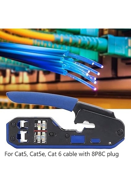 RJ45 Crimper Kiti, RJ45 Terminal Sıkma Aracı Ağ Kablosu Ethernet Jakı CAT5E Cat6 CAT6A Konnektörü Için Crimper Geçişi fırsatları