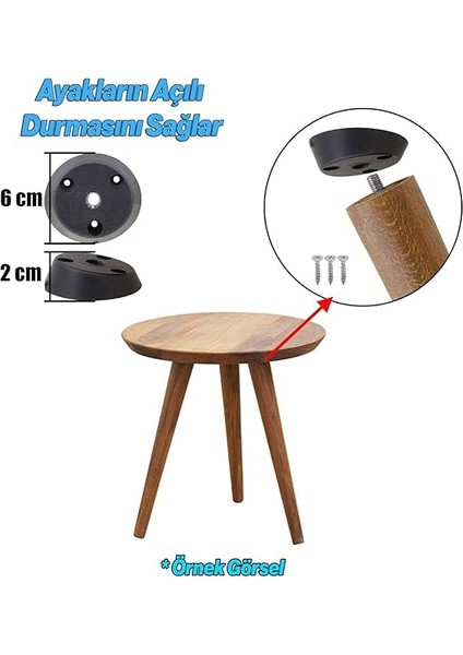4 Adet Ahşap Mobilya Ayağı 50 cm Dereceli Aparatlı Sehpa Zigon Orta Masa Puf Tabure Ayakları M8 fiyatları