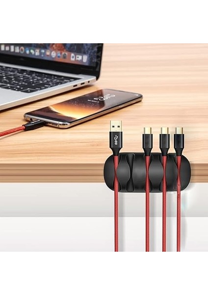Home 3 Adet 5 Kanallı Kablo Tutucu Sabitleyici Kablo Sabitleyici Mouse Kablosu, Şarj Kablosu fiyatları