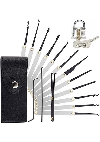 15 Parça Bozuk Kilit Açma Seti + Şeffaf Asma Kilit fiyatları