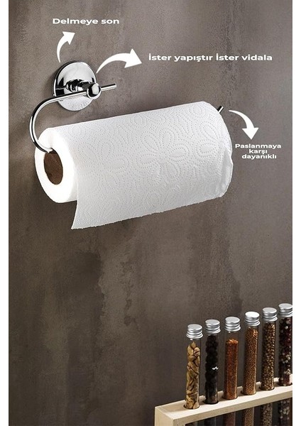 Haus Yapışkanlı Solo Havlu Kağıdı Asacağı Solo Havluluk Krom S-110 modelleri