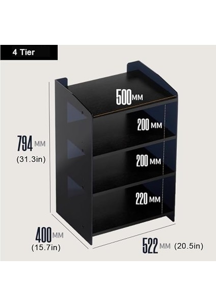 Akrilik Ses Rafı - Oyun Konsolları Kayıt Oyuncuları ve Hifi Depolama Için 3/4 Katmanlı Av Medya Standı - Koyu Siyah (40X52.2X79.4CM) fiyatları