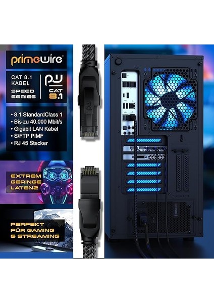 Csl - Cat 8.1 Ağ Kablosu 40 Gbits - 7,5 M - Pamuk Manto - Black Series - Lan Kablosu Patch Kablosu RJ45 - Cat 8 Gigabit Ethernet Kablosu - 40000 Mbits - S/ftp Pımf Zırhlama - Cat 6 Cat 7 ile Uyumlu fiyatları