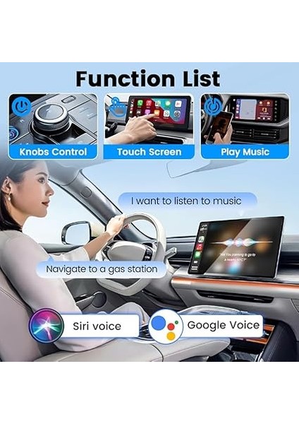 iPhone ve Android Mını5 Pro Için Kablosuz Carplay Adaptörü, Tak ve Çalıştır, Kablosuz, Otomatik Bağlantı, Çevrimiçi Yükseltme, Siri Voice &amp; Google Voice, Kablolu Carplay ve Android Otomobil fırsatları