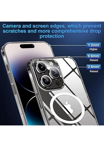 iPhone 14 Pro Mag-Safe Sararmaz Kılıf - Şeffaf Pc, Mıknatıslı, Ince, Darbeye Dayanıklı, Çizilmez, Hafif, Premium Koruma, Şeffaf Kapak, Mıknatıslı, iPhone 14 Pro Koruyucu Kılıf fiyatları