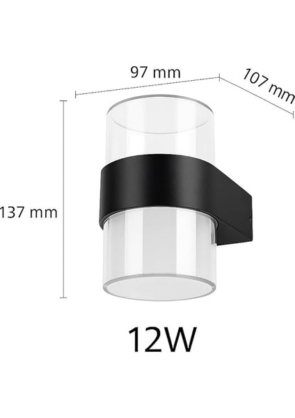 LED Duvar Aplik 12W IP54 – Günışığı 3200K, 1170 Lümen, Su Geçirmez Iç ve Dış Mekan Aydınlatma, Bahçe Balkon Teras Ev Koridor Için fırsatları