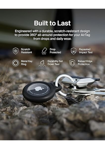 Airtag Için Anahtarlıklı Secure Holder - Siyah indirimleri