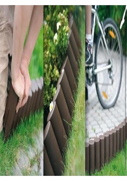 Garden Ahşap Görünümlü Çim Bordürü 2.3 Metre Çim Ayırıcı fırsatları