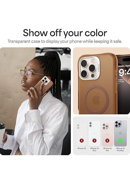 Ciel By Cyrıll iPhone 16 Pro Max Magsafe Kılıf Ultrasheer Mag Sararma Karşıtı Hava Kanalı Teknolojisi™ Askeri Sınıf Koruma Espresso Mat Kapak - ACS08246 modelleri