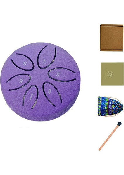 Dil Davul Pan Davul Perküsyon, Mini Davul El Panası, Mini Düz Davul, Çelik Dil Davulu, Çocuklar ve Yetişkinler, Eğitim, Eğlence, Meditasyon, Yeni Başlayanlar Için (Mor)