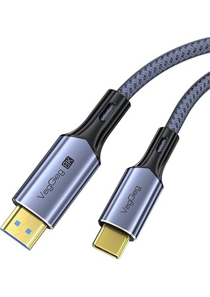 Type-C To HDMI Kablo 8k 60Hz 4K 240Hz Hdr 3D 48GBPS Örgülü Usb-C To HDMI Kablo 2 Metre fiyatları