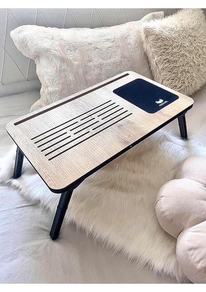 Foldaway Telefon ve Tablet Bölmeli Katlanır Ayaklı Laptop Sehpası Notebook Bilgisayar Çalışma Masası