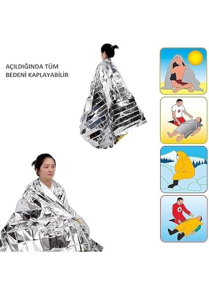 Adet * Acil Durum Battaniyesi, Dayanıklı Kamp Ekipmanları, Kamp Aksesuarları, Açık Hava Sporları, Doğa Sporları, Yürüyüş, Sırt Çantasıyla Seyahat, Lamonea 150CM*200CM, Myflon Laminasyonlu 50 Gram M2 fırsatları