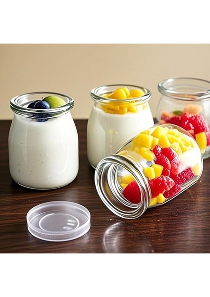 Adet 100 ml Puding Yoğurt Tenceresi, Kapaklı Küçük Kavanozlar, Kapaklı Mini Cam Şişeler modelleri