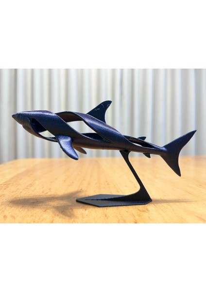 Mat Siyah Köpek Balığı Dekoratif Obje 13CM Beyaz Renk