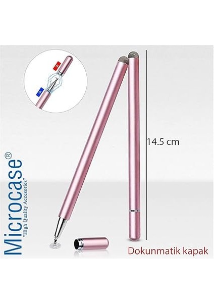 Universal Telefon Tablet iPad 2in1 Disk Uçlu Stylus Pen Dokunmatik Kalem - AL3466 (Rose Gold) indirimleri