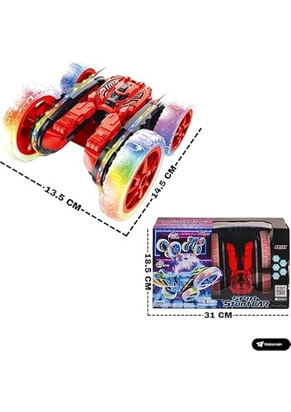 Ghz Uzaktan Kumandalı Full Fonksiyon Şarjlı LED Işıklı 4x4 Buhar Duman Atan Akrobat Araba (Kırmızı) indirimleri