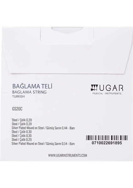 Music Baglama Saz Telleri Ugar Instruments Türkiye Uzun Boyunlu Kısa Boyunlu Elektro ve Yunan Bağlamadaki Teller (Uzun Boyunlu Bağlama (GS20C))
