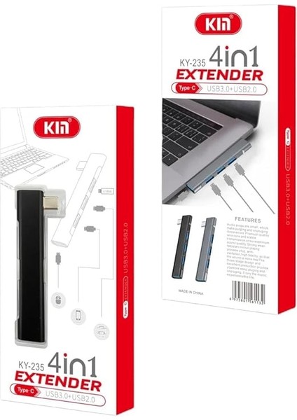 Ky 235 Type C To USB Hub Type C USB Çoğaltıcı modelleri