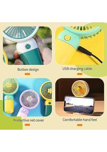 Mini USB Fan, Taşınabilir, Farklı Renk Seçeneği (Yeşil) modelleri