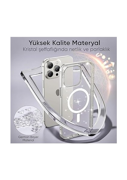iPhone 14 Pro Max Için Magshine Serisi Magsafe ile Uyumlu Göz Alıcı ve Şık Simli Arka Tasarım Yüksek Kalite Materyal Premium Hybrid Kılıf Kapak (Şeffaf, 14 Pro Max) modelleri