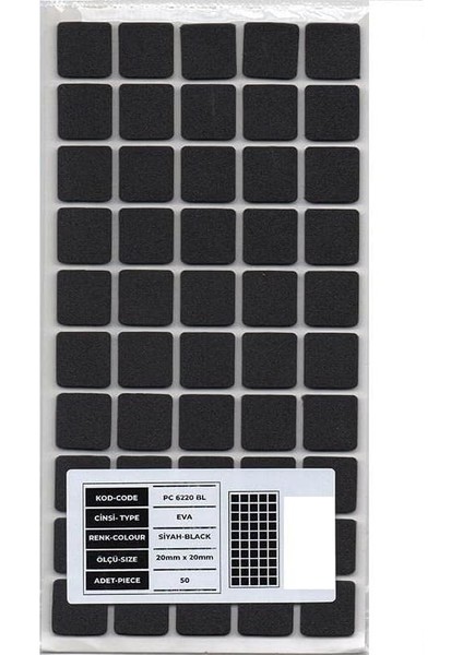 Hırdavat Mobilya Altı Zemin Koruyucu Eva 20 * 20MM