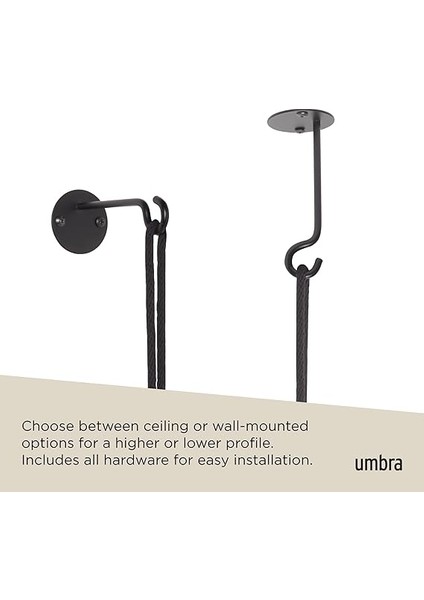 Bolo Iç Mekan Için Çiçek Askısı – Duvara ve Tavana Takmak Için Asılı Çiçek Saksısı, Oda Bitkileri, Sukulentler, Hava Bitkileri, Kaktüs, Yapay Bitkiler ve Daha Fazlası Için, Seramik/pirinç, Siyah indirimleri