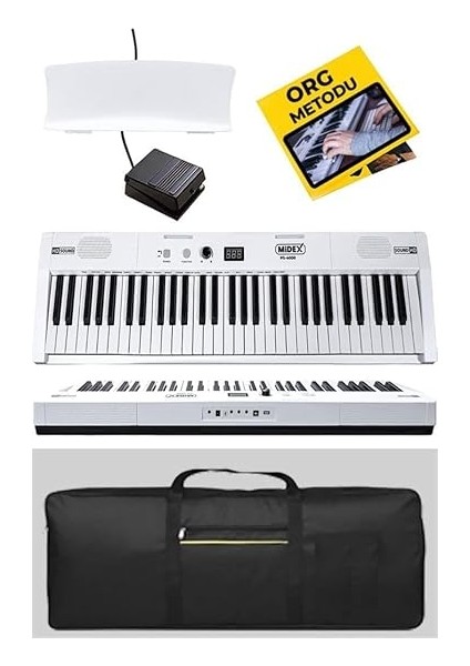 PS4000WH-SET Tuş Hassasiyetli 61 Tuşlu Org Bluetooth USB Midi (Sustain Pedalı Çanta Kulaklık Stand Metod) modelleri