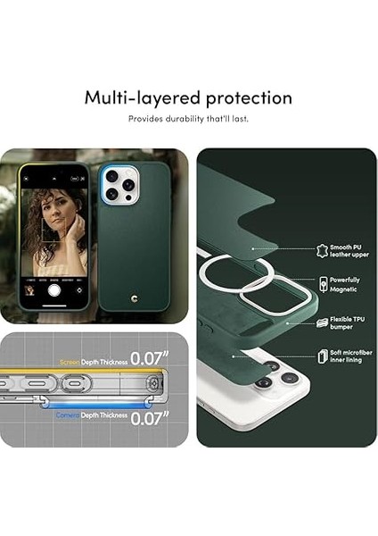Ciel By Cyrıll iPhone 15 Pro Max Kılıf Kajuk Mag Magsafe Özellikli Forest Green - ACS06635 indirimleri